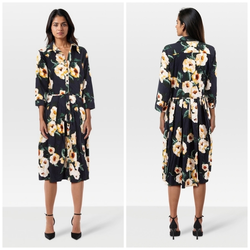 Samantha Sung Audrey Floral Print Shirt Dress - Picture 8 of 8